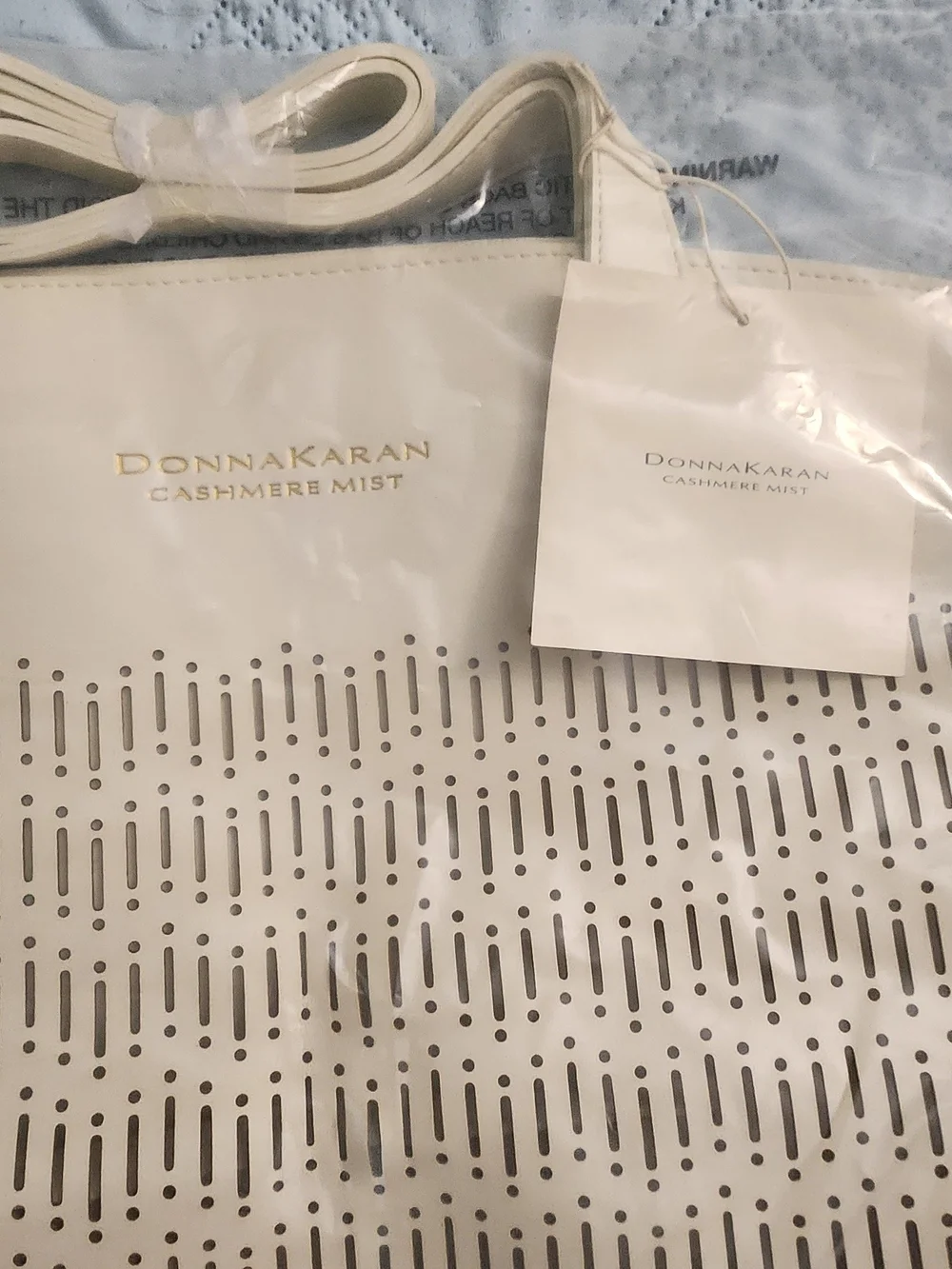 Donna Karan Cashmere Mist White Tote Bag